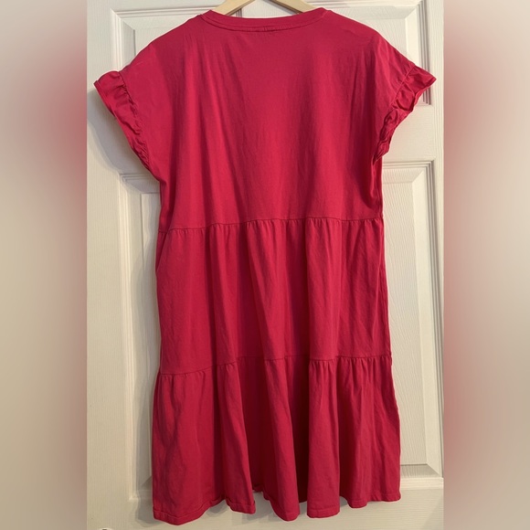 J. Crew Women’s Large Stylish Pink Swing Ruffle Sleeve Dress - Picture 5 of 8